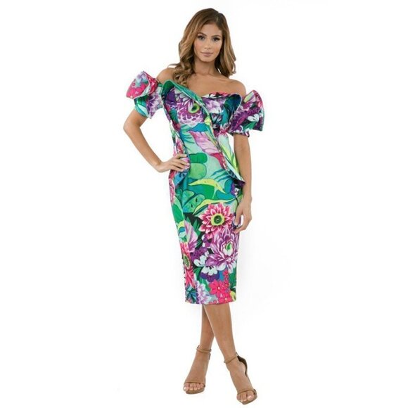 CQ by CQ Floral Ruffle Sheath Dress - Picture 2 of 9